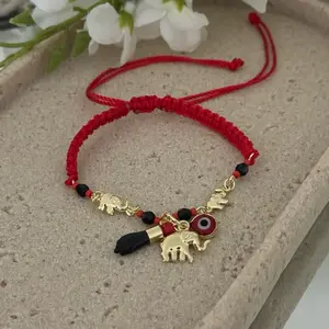 Elephant Azabache Mal De Ojo Figa Hand Good luck adjustable bracelet