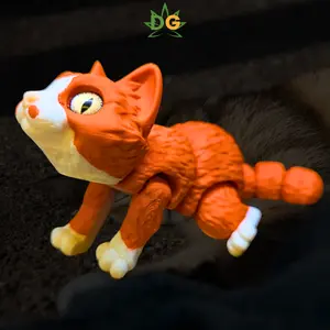 Toasty Orange Malone Kitty Flexi | 3D Printed Desk Buddy collectible