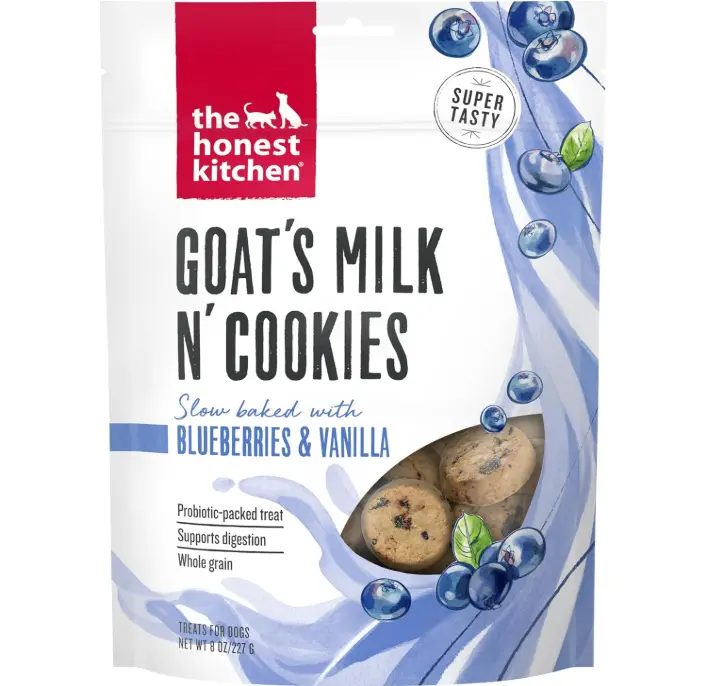 The Honest Kitchen Goat's Milk N' Cookies: Slow Baked with Blueberries & Vanilla, 8 oz Bag
