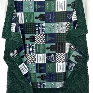Nurse RN on Evergreen Heather Zebra 53x78 Large Minky Blanket