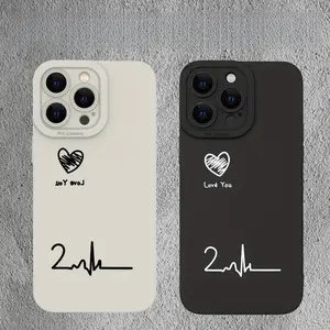 Creative Simple And Beautiful Couple Phone Case for Men for IPHONE 15 14 13 12 11 XS XR X 7 8 Plus Pro Max Mini (For Friends, Family, Boyfriend, Girlfriend