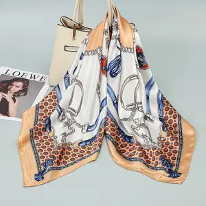 【Live Benefits】ISEE Elegant Satin Scarf with Intricate Chain & Equestrian Design#TikTokShopHolidayHaul