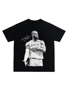 Summer new LeBron James basketball T-shirt black original American hip-hop Y2K street style soft and skin friendly for both men and women, suitable for all seasons and couples