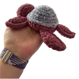 Handmade Crochet Turtle Plushie Cute Ocean Animal Gift Durable Soft Fluffy