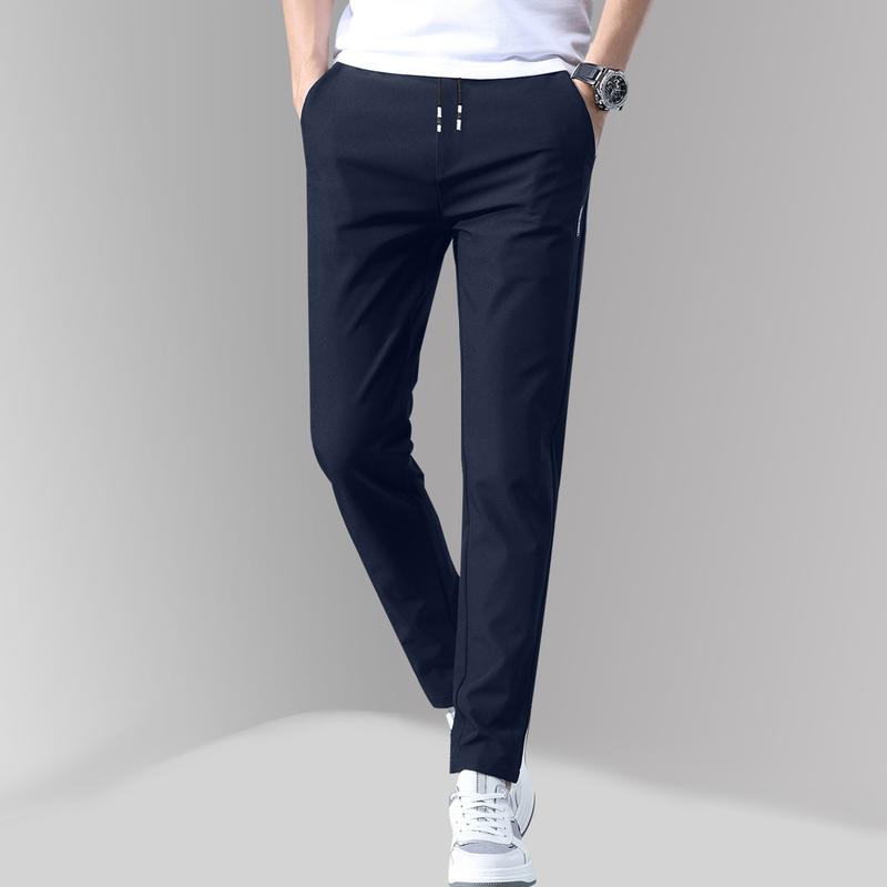 Pack of 4 Men's Lightweight Casual Pants - Quick Dry Stretch Waistband - Solid Color Straight Leg Trousers - Outdoor & Everyday Wear - Minimalist Style - Breathable Fabric - Suitable for Active Lifestyles Pack of 4 Men's Lightweight Casual Pants - Quick Dry Stretch Waistband - Solid Color Straight Leg Trousers - Outdoor & Everyday Wear - Minimalist Style - Breathable Fabric - Suitable for Active Lifestyles