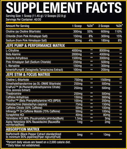 El Jefe® Pre Workout El Jefe® Pre Workout