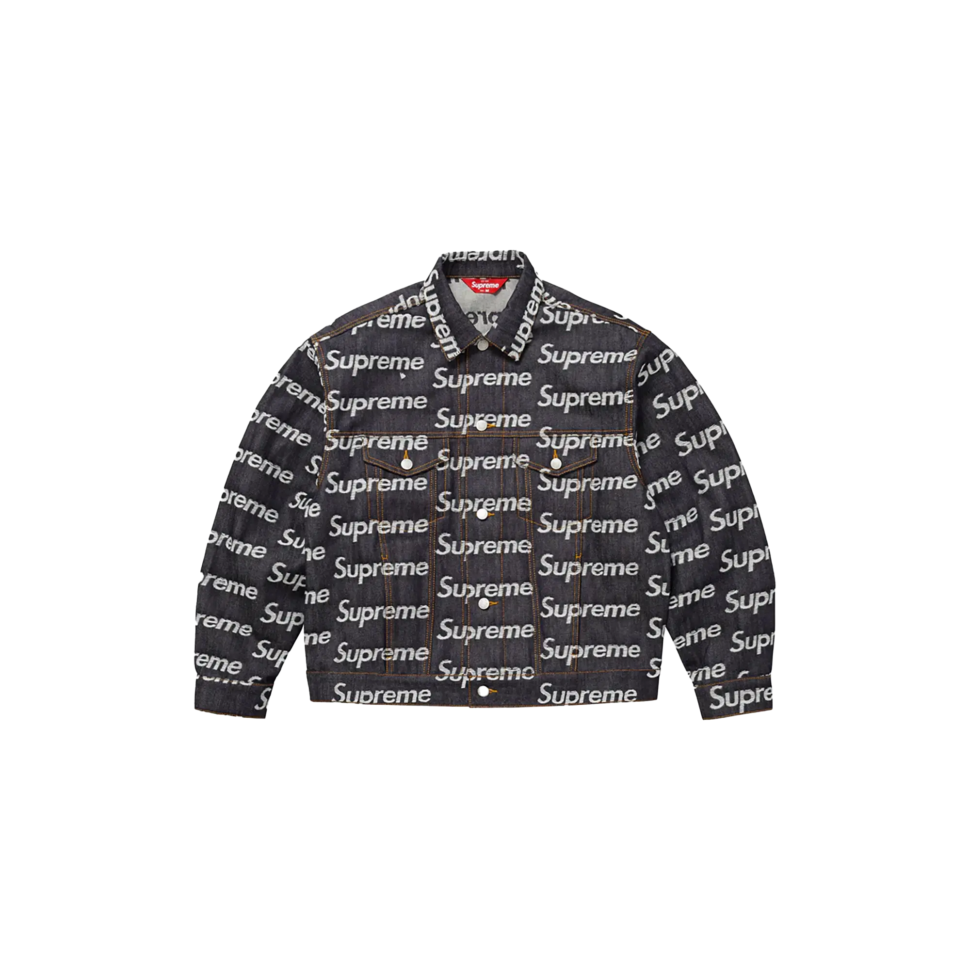 Jacquard Logos Denim Trucker Jacket "Rigid Indigo" SU26291