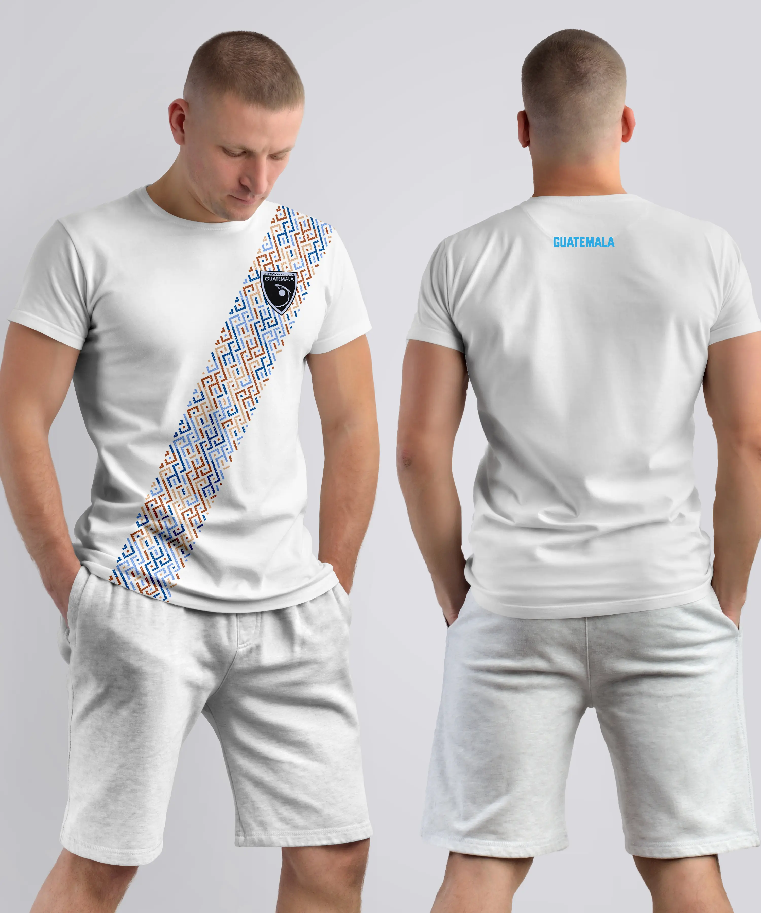 Guatemalan Blanco Sports Jersey - Cotton & Fitted Dry Fit, Short Sleeve, Normal Type, Machine Washable, Express Guatemalan Identity