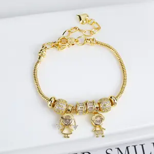 Gothic Style Flat Heart Zircon Bracelet - Plated Star-Moon Priest Bracelet, Fashionable Travel Couple Gift for Men and Women outdoorfun