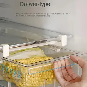 Transparent Egg Holder for Refrigerator Drawers, Kitchen Storage Basket, Fresh Food Organizer, Fits Pull-Out Fridge Drawers