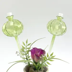8-Piece Cactus Shaped Automatic Plants Watering Spikes, No Power Needed Durable Plastic Lawn Decorations, Stylish Transparent Plant Accessories for Home & Garden
