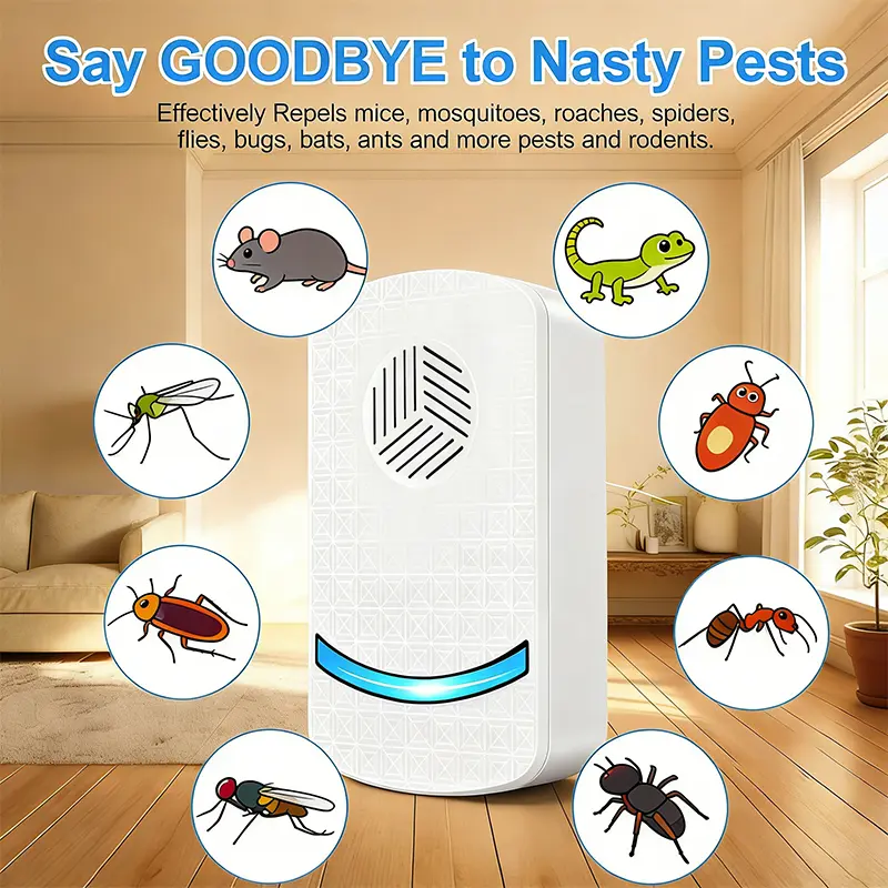 [2026 New Upgraded] 6/8-Pack Ultrasonic Pest Repellers, Human & Pet-Friendly Whole House Insect Control, Deters Mosquitoes, Mice, Cockroaches, Ants, Fleas Indoors for Homes/Farms