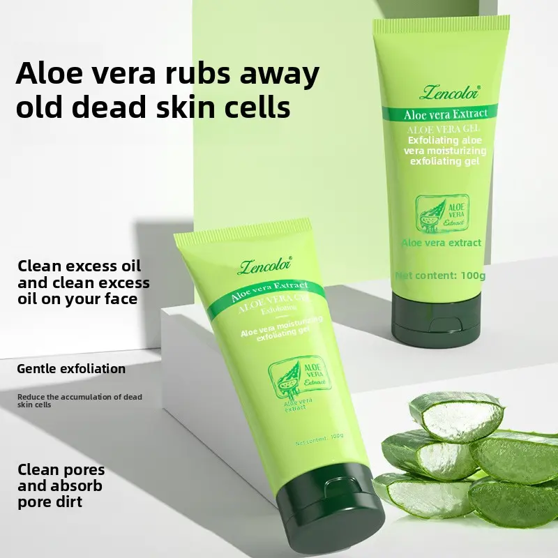 Aloe Exfoliating Gel Cleanser, Gentle Deep-Cleansing Cosmetic for Face & Body, Multi-Pack Body Care Scrub