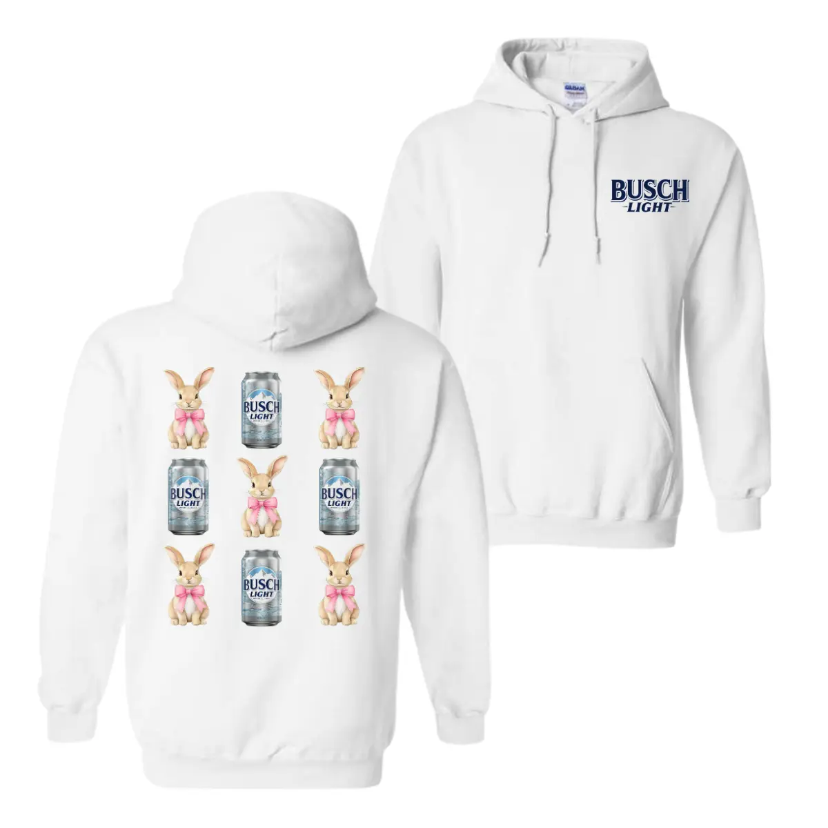 Busch Light Bunny Hoodie and T-shirt, for Men and Women, Trendy Shirt, Graphic Hoodie