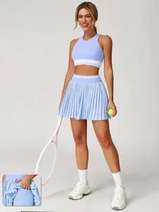 CORSETTI Tennis Skirt "Women's Outdoor Sports Half Skirt Golf Skirt Sportswear Yoga Skirt Tennis Skirt Running Fitness Skirt Breathable And Comfortable Skin Friendly