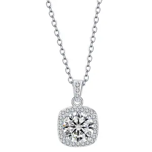 #49 (Princess Necklace）925 Sterling Silver Synthetic Moissanite Necklace