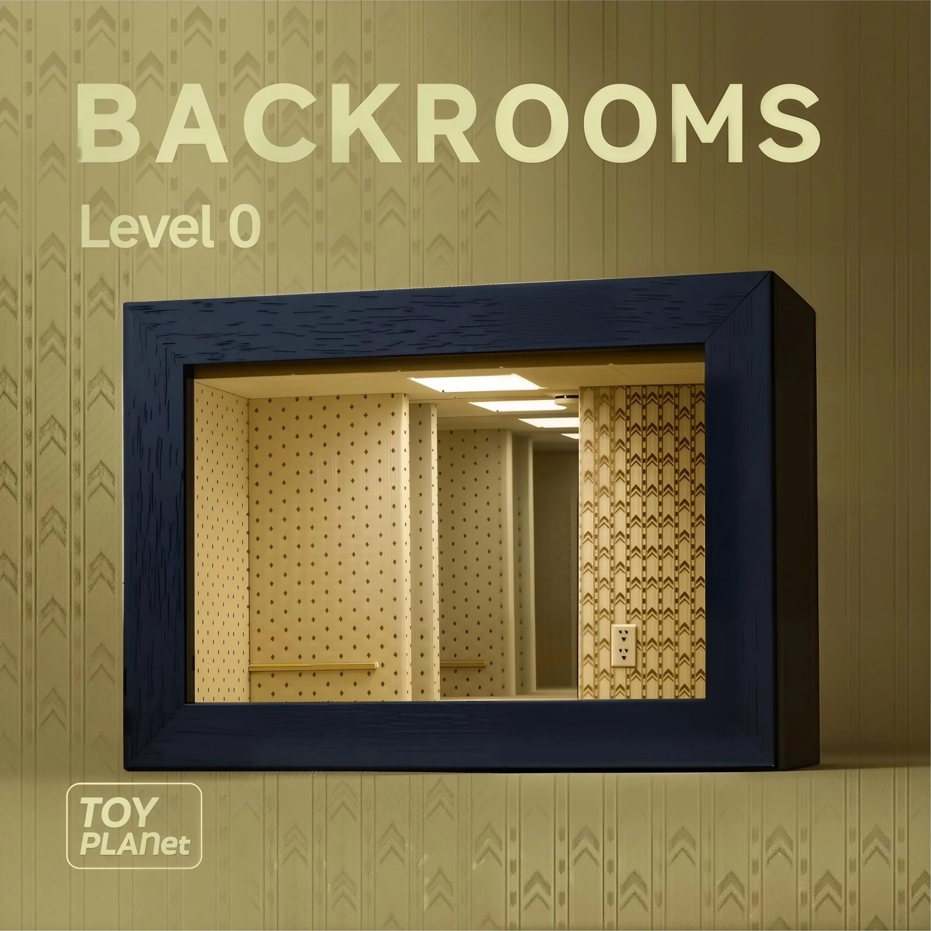 Backrooms Level 0 Infinity Mirror Frame - Liminal Space Shadow Box, Home Decorative Mirror, Modern Minimalist Room Accessories Wall Decor