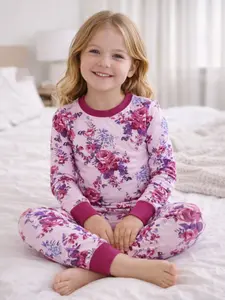 Long Sleeve 2-Piece Lounge Set, Violet Rose