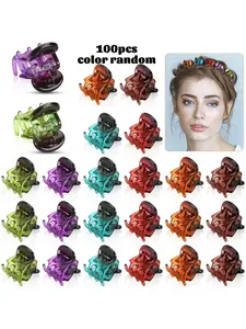 100Pcs Colorful Mini Hair Claw Clips, Small Hair Clips for Women Fine Hair Plastic Multifunction Clamp Clips, Non Slip Tiny Jaw Clips Hair Accessories Gifts, surface smooth and edges rounded, not pull the hair, for Everyday Use, parties, couples dating