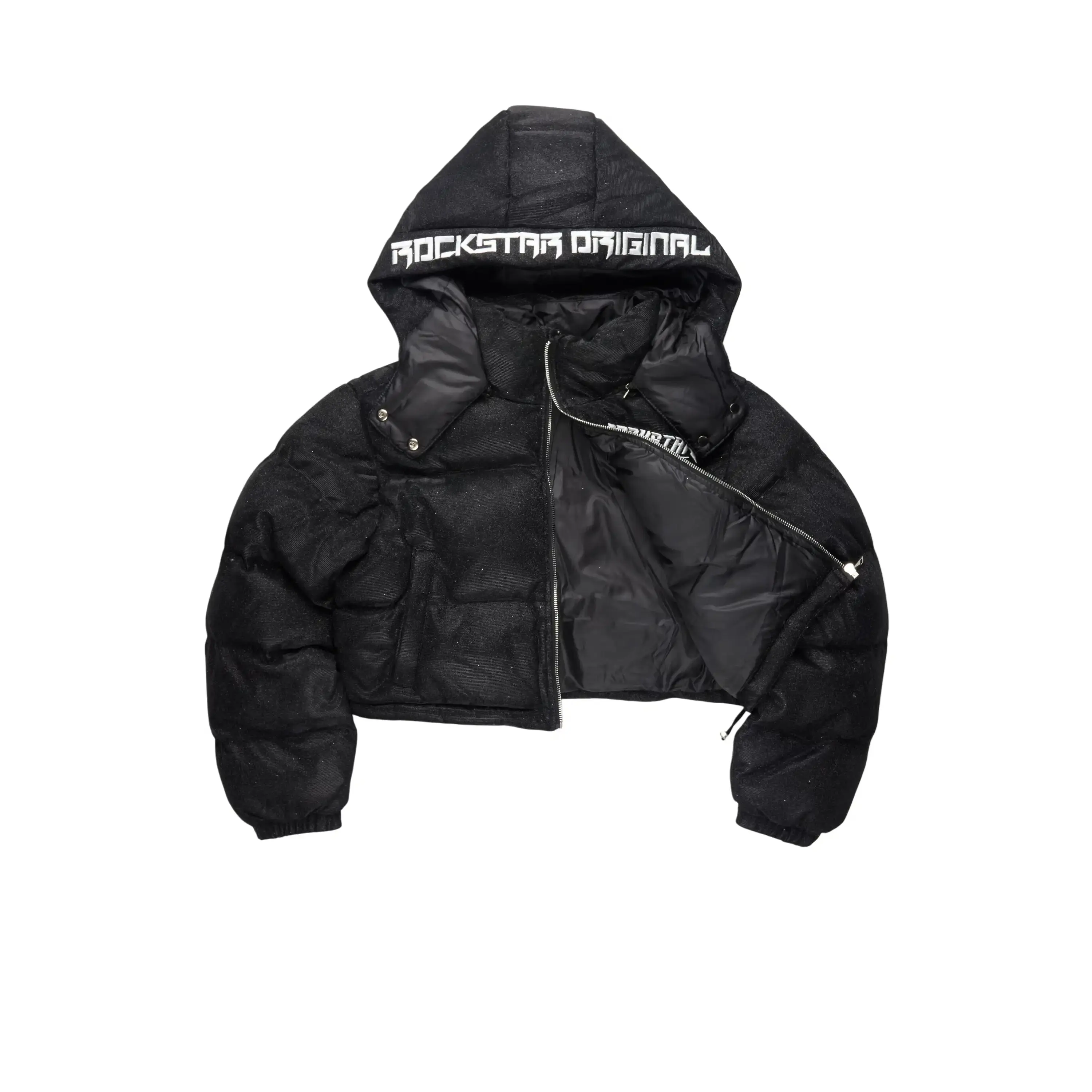 Meranda Black Glitter Puffer Jacket Meranda Black Glitter Puffer Jacket