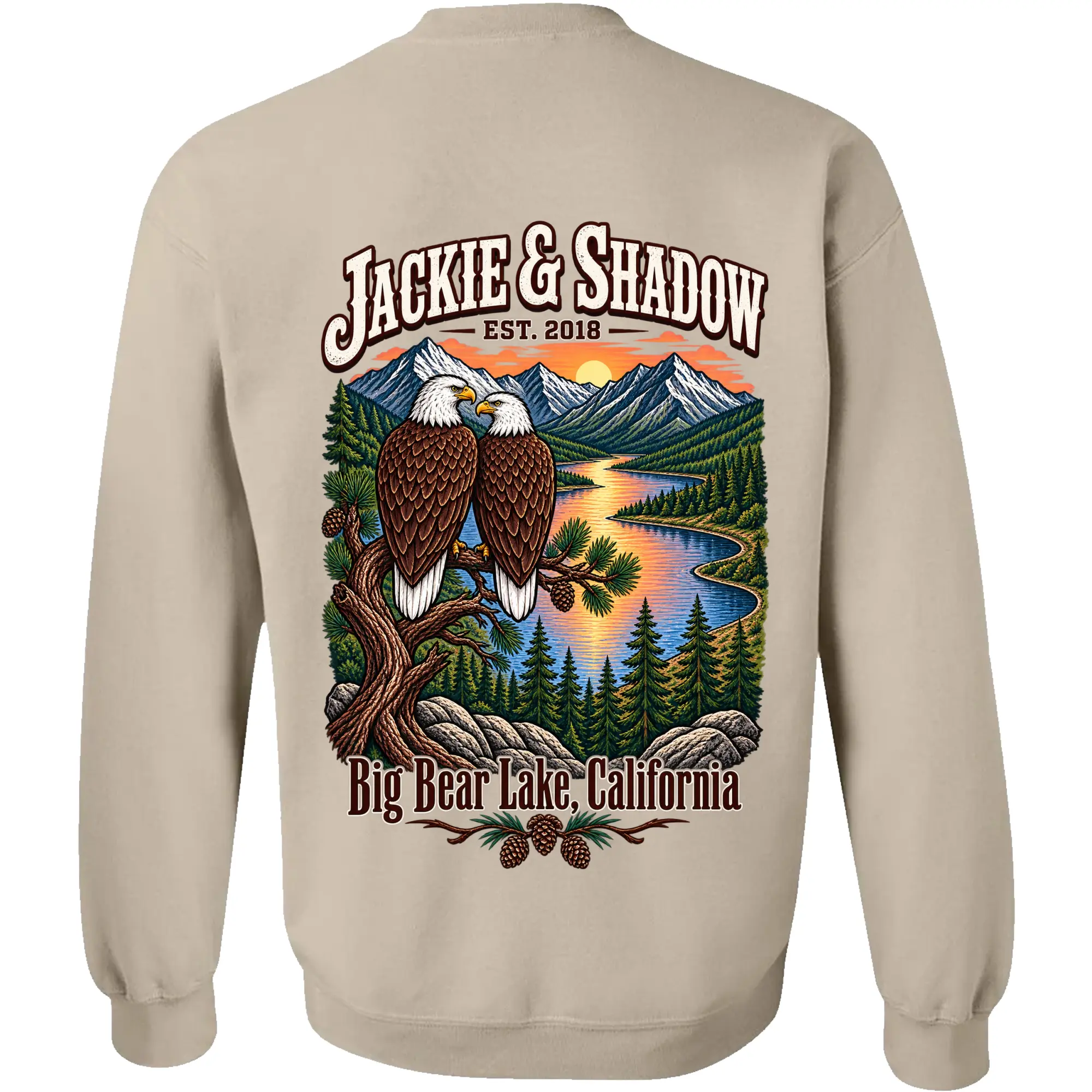 Jackie & Shadow Sweatshirt, Big Bear California Bald Eagle Crewneck, Together Forever Eagle Couple Shirt, Bird Watching Wildlife Pullover, Eagle Lover Gift