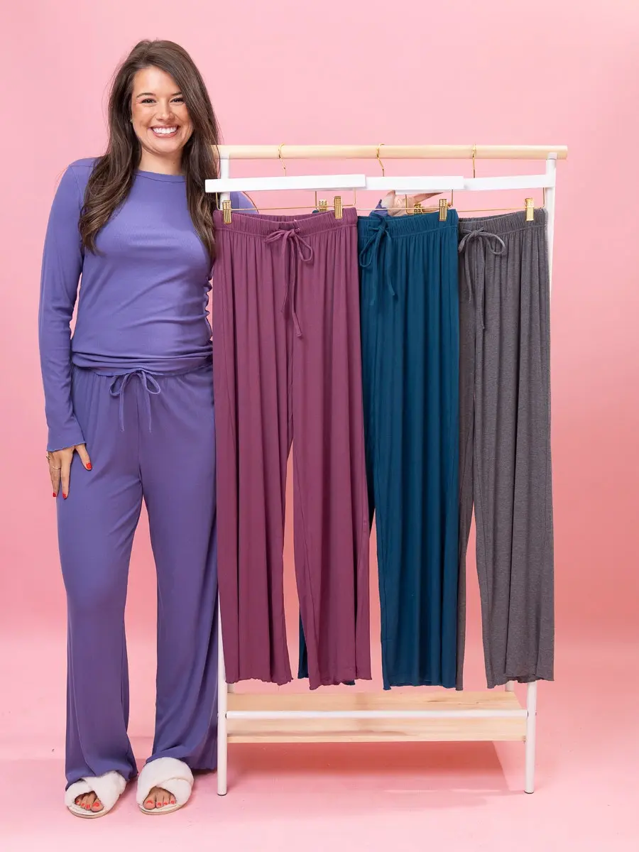 Dreamy Rib Lettuce Hem Pants 30" Inseam by DD Design | S-3XL