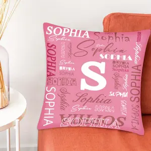 Custom Name And Initials Pillow Cover - Perfect for Decorating Your Home, Office, Sofa, And Bed - Machine Washable for Birthdays, Christmas, And Valentine'S Day - Stylish Modern Design Suitable for Different Types of Rooms