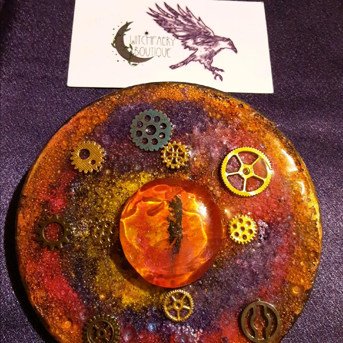 dragon eye steampunk -uv resin coaster -
