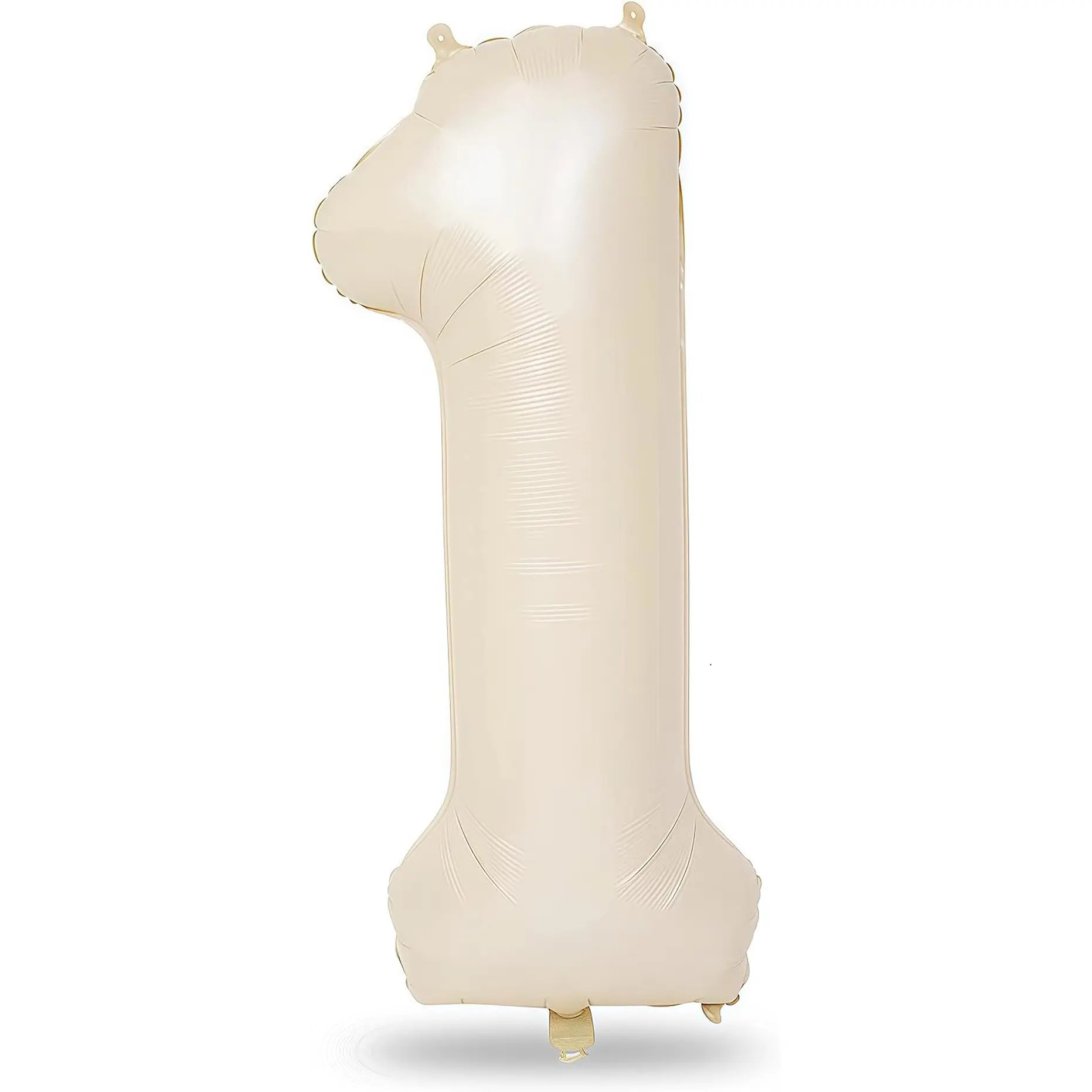 40 Inch Beige Number 1 Balloon for 1St Birthday Decoration, Large Self Inflating Cream Foil Number Balloons 0-9 for Boys Girls, White Sand 1 Helium Balloons for Women Men Party Anniversary Supplies Lingqiang