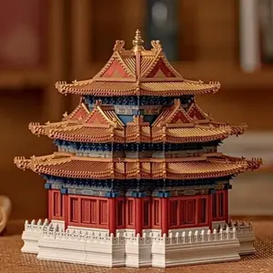 2026 Bestselling Ideal Toy, Forbidden City Corner Tower Building Blocks Puzzle Model, Street Scene Mortise Tenon Structure, Compatible with Lego, Boy's Gift