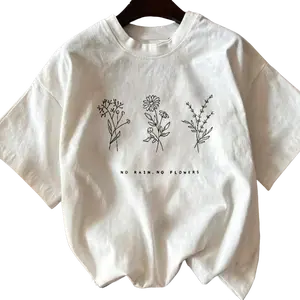 Women's Floral & Letter Print Round Neck Tee, Casual Short Sleeve Crew Neck T-shirt for Summer, Fashion Women's Top for Daily Wear