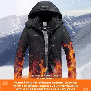 Men's Waterproof Ski Snow Jacket ??Plus Size,M-6XL??Mountain Rain Jackets Fleece Outwear With Muti Pockets Winter Coat Outdoor Clothing Windbreaker fits