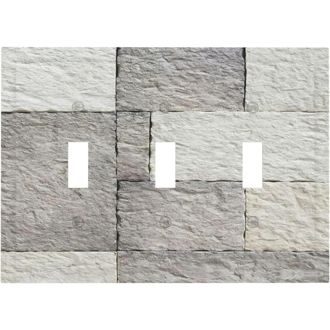 Gray Stone Brick Tile Pattern Print