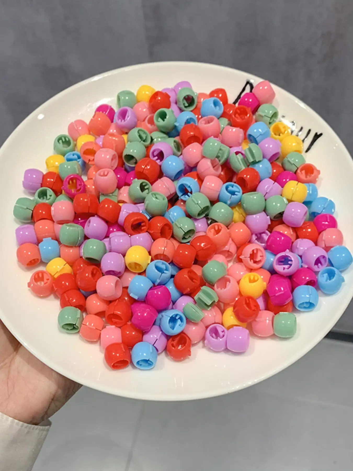 50 Mini Cute Girly Colorful Bead Hair Clips, Barrettes Hair Clips, Non-Slip Rainbow Hair Accessories for Girls and Women, Ideal for Hair Styling and Decoration