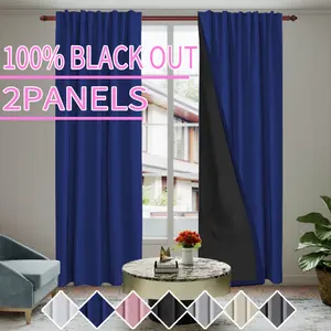 2-piece set, 100% light and heat blocking curtains, polyester material, laminated design, rod pocket hanging, modern minimalist and lightweight, suitable for decorating bedrooms, living rooms, offices, kitchens, balconies, and other spaces