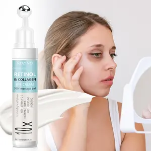 Rozino Retinol Collagen Eye Cream 15ML with 360° Massage Beads, Firming, Whitening, Hydrating, Suitable for All Skin Types