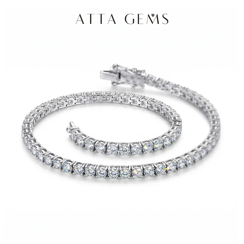 D Color VVS1 Round Cut Lab-Grown Moissanite Bracelet For Women Men Copper Bracelet Engagement Party Sparkling Delicate Jewelry BU01 summerwins D Color VVS1 Round Cut Lab-Grown Moissanite Bracelet For Women Men Copper Bracelet Engagement Party Sparkling Delicate Jewelry BU01 summerwins