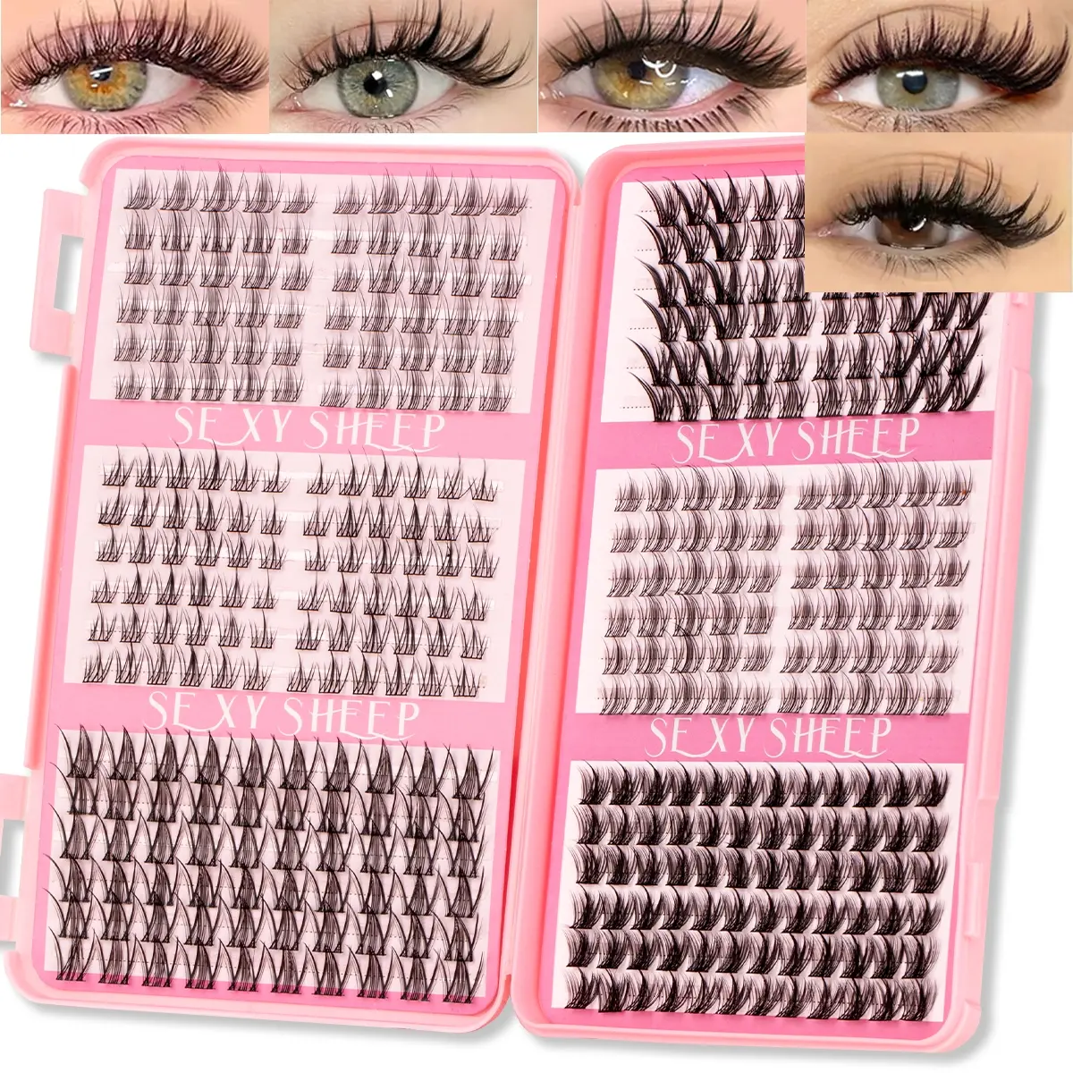 Mixed False Eyelash Set, Cluster Individual Lashes, Soft Curled Natural Extension, DIY Home Application, Multiple Lengths Available, Eyelash Extensions, Curly Lashes, Eyelash Clusters Extensions, Diy False Eyelashes