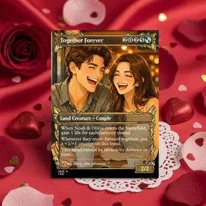 Personalized Wedding MTG Style Card, Custom Couple Trading Card from Photo, Anniversary Keepsake, Fantasy Card Gift
