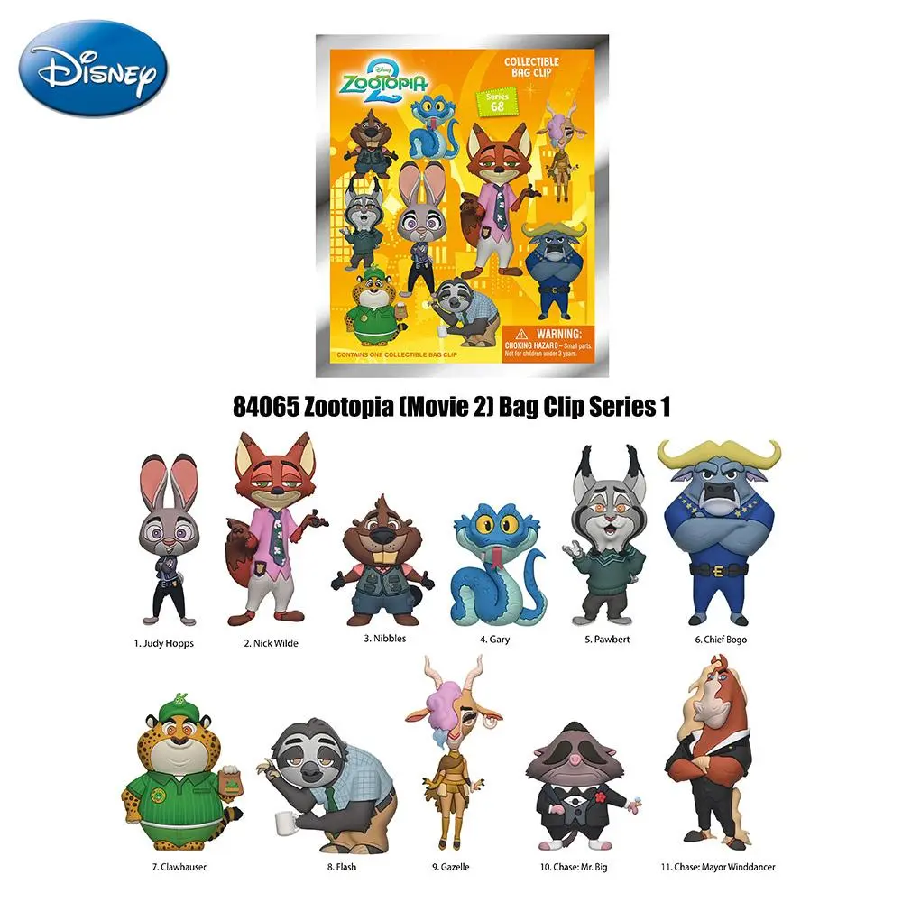 1PC Disney Officially Licensed Blind Bag Keychain - Mystery 3D Character Bag Clip Featuring Zootopia, The Nightmare Before Christmas, Lilo & Stitch, The Lion King, Mickey & Friends & Disney Princesses, Collectible Backpack Accessory Gift