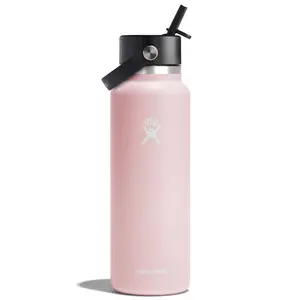 Hydro Flask 40oz Wide Mouth Flex Straw Bottle - Trillium: Vacuum-Insulated, BPA-Free
