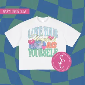 "LOVE YOUR NEIGHBOR" Boxy Crop Tee