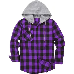 Mens Flannel Hoodie Shirts Casual Button Down Plaid Shirt Jackets For Men Long Sleeve Stylish Hooded With Pocket Suitable For Spring Autumn Daily Wear Outdoor Activities Comfortable Warm Versatile Top