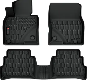 Floor Mats Compatible with Mazda CX-5 2017-2025, All Weather TPE Floor Liners, Custom Fit Car mats, 1st & 2nd Row, Black