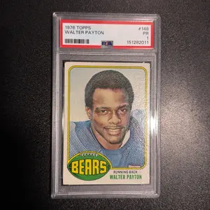 1976 Walter Payton Rookie Trading Card, PSA 1 Graded Sports Collectible