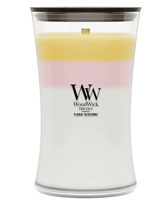 FLORAL BLOSSOMS WoodWick 22oz Jar Candle Burns 180 Hours - 3 in One