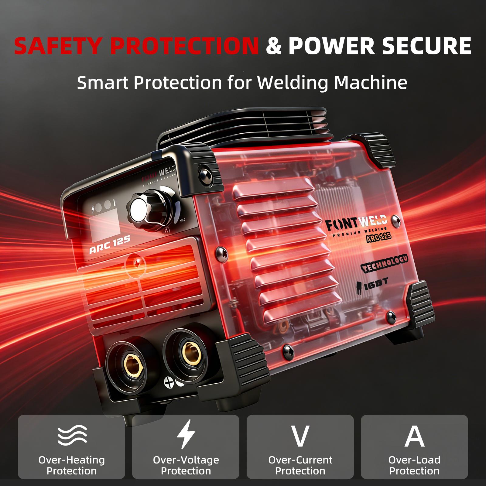 ARC 125A Welder, 110V 125Amp IGBT Inverter 2 in 1 Stick/Lift TIG Portable Mini Welding Machine with Hot Start Anti-Stick, Digital Display & 4 Safety Protections for Home DIY, Car Repair, Metal Fabrication