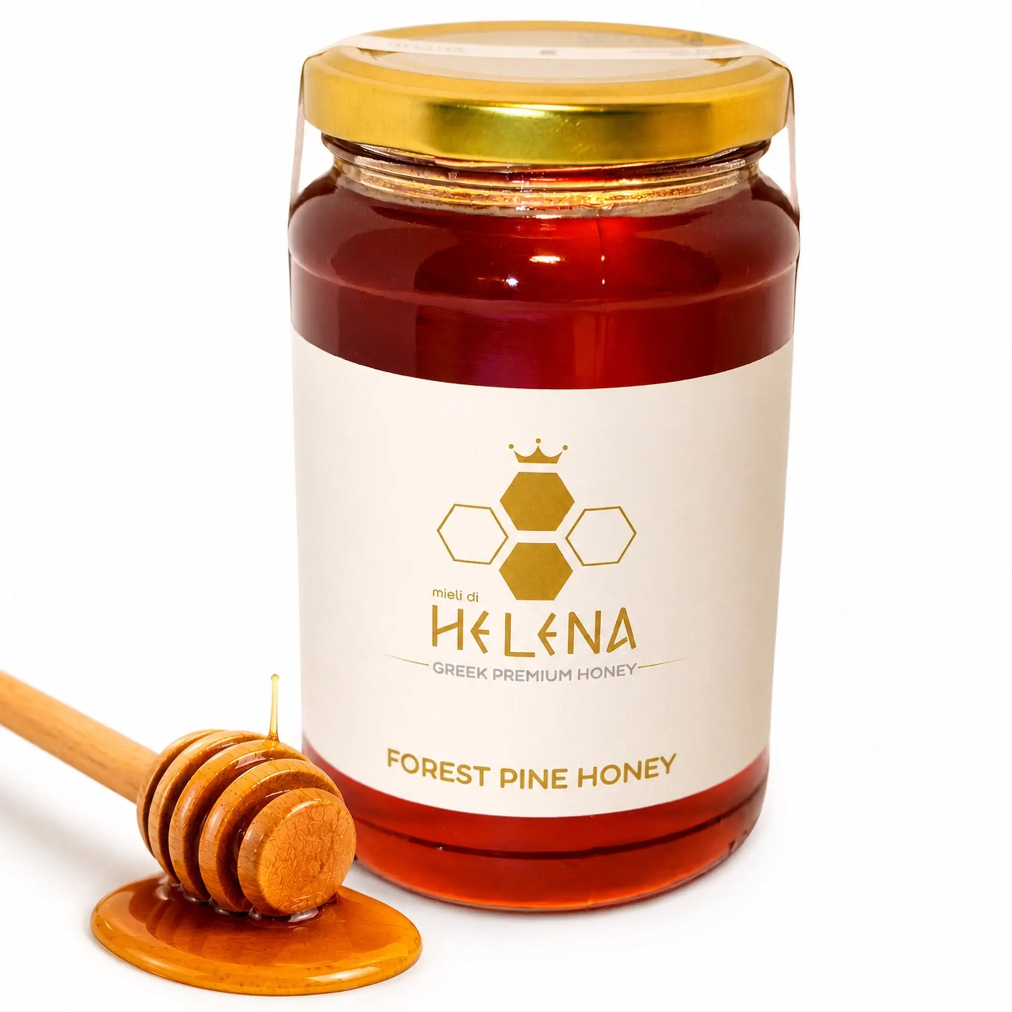 Mieli di Helena Greek Pine Honey, 16.58 oz – Premium Imported Honey from Greece