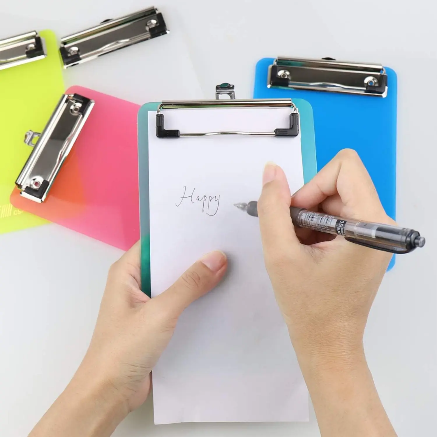 5pcs Eco-Friendly A6 Plastic Clipboards (4.7x7.3in) - Pocket-Sized Colorful Paper Holders with Profile Clip, Smooth Surface, Retractable Loop, Durable for Receipts, Hanging - A6/Letter Compatible Tools & Hardware Power Tool Accessories