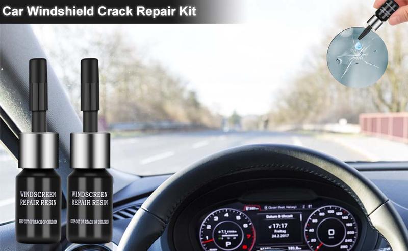 Windshield Repair Kit, Windshield Chip Repair Kit, Upgrade Car Windshield Crack Repair Kit, Glass Repair Liquid for Cracks and Chips, Cracks Gone Glass Repair Kit All Crack Types (Transparent bags)